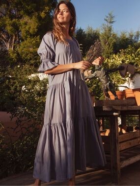 Daughters of India Sahana Gown- Blue Lagoon